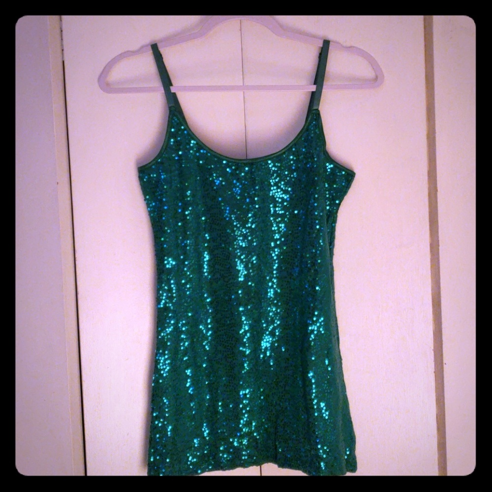 Green Sequin Tank